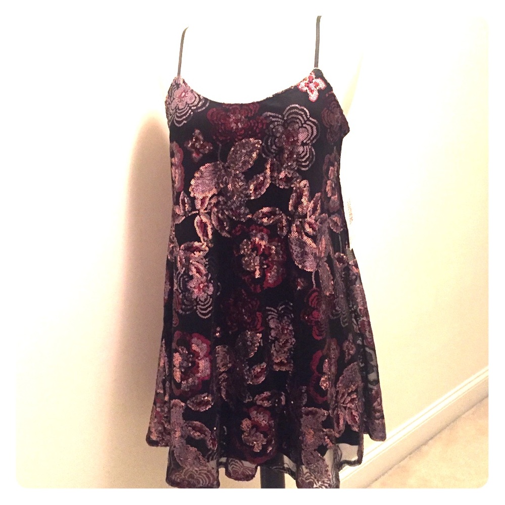 Emerald Sundae Floral-sequence Slip Dress